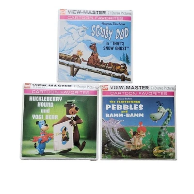3 Vintage View Master Cartoon Favorites Reels Yogi Bear Pebbles Scooby Doo   - Image 1 of 4