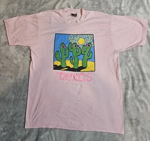 Vintage 90's Screen Stars Single Stitch Texas Cactus Graphic T-Shirt Size XL USA - Picture 1 of 6