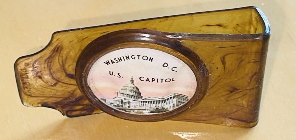 Clipe de dinheiro lembrança cor concha de tartaruga Washington DC por volta de 1960 LEIA vintage - Imagem 1 de 4