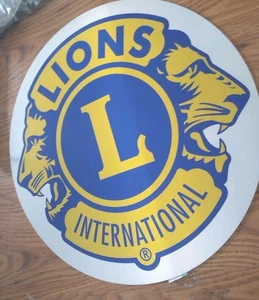 New Lions International Sign Aluminum 18” Round Sign - Man Cave Collector - Picture 1 of 1