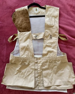 Vintage Bob Allen  Mens M-L Shooting Vest Gun Club Khaki Padded  - Image 1 of 4