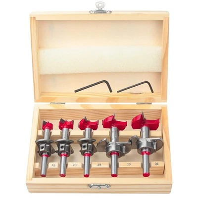 Forstnerbohrer Set 5tlg - Verstellbar Positionierbohrer, Forstner Bit Holzboh... - Bild 1 von 4