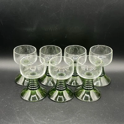 "7 vasos alemanes finos con vástago de colmena verde esmeralda Luminarc francés cordial de 3""" Foto 1 de 4