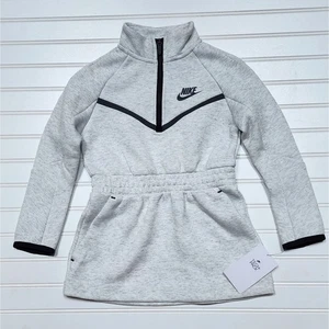 NWT Nike Little Girls Tech Fleece Dress: Light Grey Heather - Picture 1 of 7