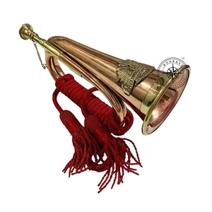 12" Copper & Brass Bugle with Silk Rope Tassel Australian Military Forces Batch - Picture 1 of 7