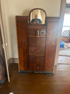 Antique Primitive country cupboard double door & drawer china cabinet 1880's - Picture 1 of 4