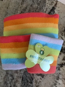 NUEVO CON ETIQUETAS - Juego de diadema y pulseras a rayas arco iris - Imagen 1 de 1