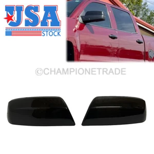 US Black Side Door Half Upper Mirror Add-on Covers for 14-18 Chevrolet Silverado - Picture 1 of 7
