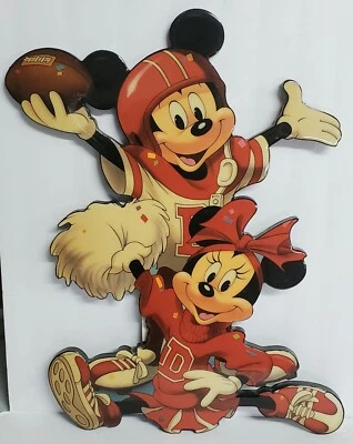 Arte de pared de madera laminada de fútbol americano Mickey Minnie Galería 92 raro bonito Foto 1 de 4