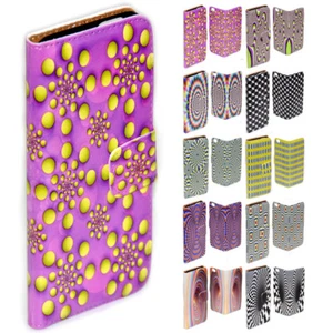 For LG Series - Optical Illusion Theme Print Wallet Mobile Phone Case Cover #1 - Picture 1 of 11