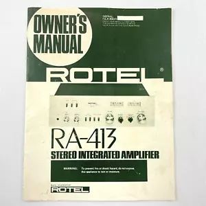 Rotel RA-413 Stereo Integrated Amplifier - Operating Instructions Owner's Manual - Bild 1 von 7