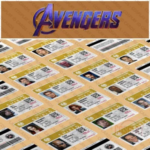 Marvel Superheros Personalausweis | Schild Ausweis Abzeichen | Iron Man | Black Widow | Spiderman - Bild 1 von 15