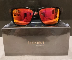 Leckirut Vintage polarisierte Sonnenbrille - mehrfarbiges Gestell - rote Gläser (SG22) - Bild 1 von 3