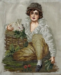 Sir Henry Raeburn 1814 RAGAZZO E CONIGLIO come kit trammino punto ago 10,25" x 12" - Foto 1 di 4