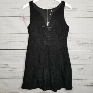 Free People mini abito donna 4 nero vita bassa senza maniche ecopelle nuovo con etichetta - Foto 1 di 8