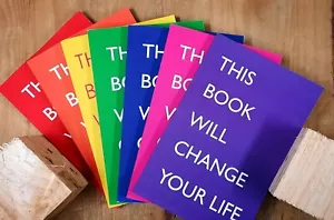 Konvolut mit 7 inspirierenden Notizbüchern Regenbogenfarben 9 x 6 Zoll 120 Seiten Zitat - Bild 1 von 5