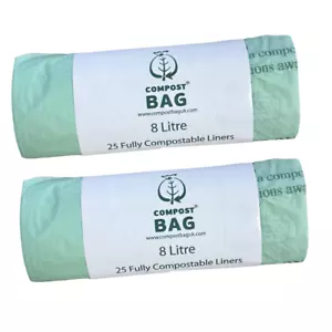 8 Litre x 50 CompostBag Compostable Food Waste Caddy Liner Bin Bags (8L) - Picture 1 of 1