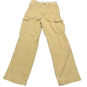 Vintage Abercrombie & Fitch Cargo Pants Mens 32x32 Khaki Baggy Drawstring Read - Picture 1 of 14