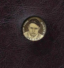 1910-12 P2 Sweet Caporal Tobacco Pin, Josh Devore, New York Giants, EX!