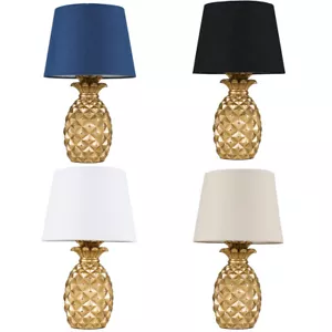 Modern Metallic Gold Pineapple Table Lamp Light Tapered Shade LED Bulb Lighting - Picture 1 of 37