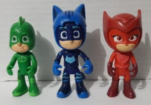 Lot of 3 PJ Masks 3" Toy Action Figures Catboy Gekko Owlette - Bild 1 von 13