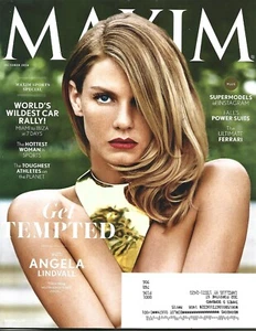 OCTOBER 2014 MAXIM MAGAZINE ANGELA LINDVALL WORLD'S WILDEST CAR RALLY FERRARI - Picture 1 of 1