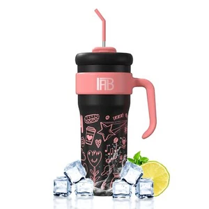 40 oz Tumbler with Handle and Straw Lid, Stainless Steel Sports Water Bottle ... - Picture 1 of 9