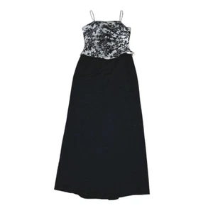 VTG! JS Collections Maxi Dress Lace Bust Black Formal Gown 10 Y2K Whimsygoth - Picture 1 of 14