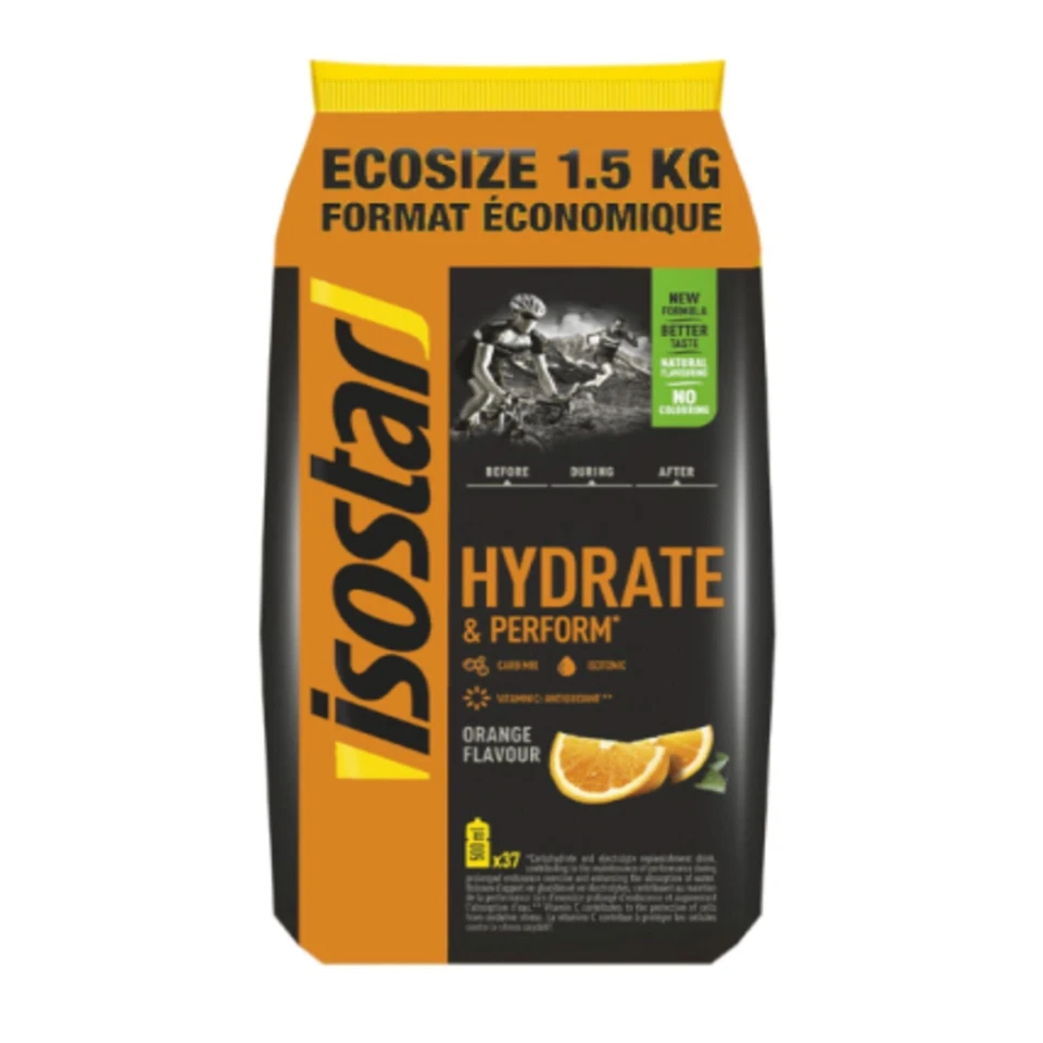 ISOSTAR HYDRATE & PERFORM VIT C ISOTONIC ELECTROLYTE DRINK POWDER 1.5KG ORANGE