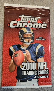 2010 Topps Chrome Football 4 Card Retail Pack - Enjoy Full Checklist within! - Picture 1 of 2