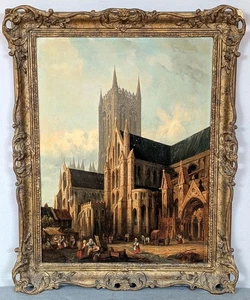 Henry Thomas Schäfer London 1854-1915 Kirche St. Ouen Rouen 1874 Ölgemälde antik - Bild 1 von 8