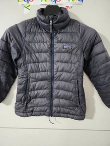 Patagonia Jacket Girls S Black Down Sweater Puffer Zip Mock Outdoor Solid Faded - Picture 1 of 21