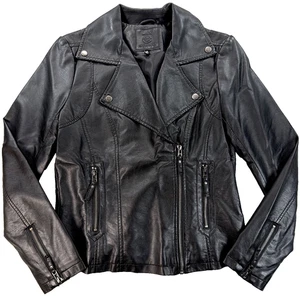 Chaqueta Max Studio Negra Motociclista Vegana Imitación Cuero (Mujer S) - Imagen 1 de 11