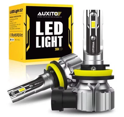 Auxito H11 H8 Pair LED Headlight High Low Beam 12v 6000k White - Image 1 of 4
