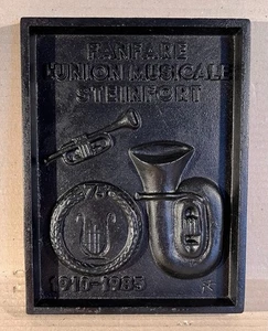 Reliefplatte Gusseisen 75 Jahre Fanfare Union Musicale Steinfort Luxemburg - Bild 1 von 2