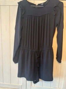 Ann Taylor LOFT schwarze Langarm Shorts Strampler Reißverschluss hinten Größe Small - Bild 1 von 8