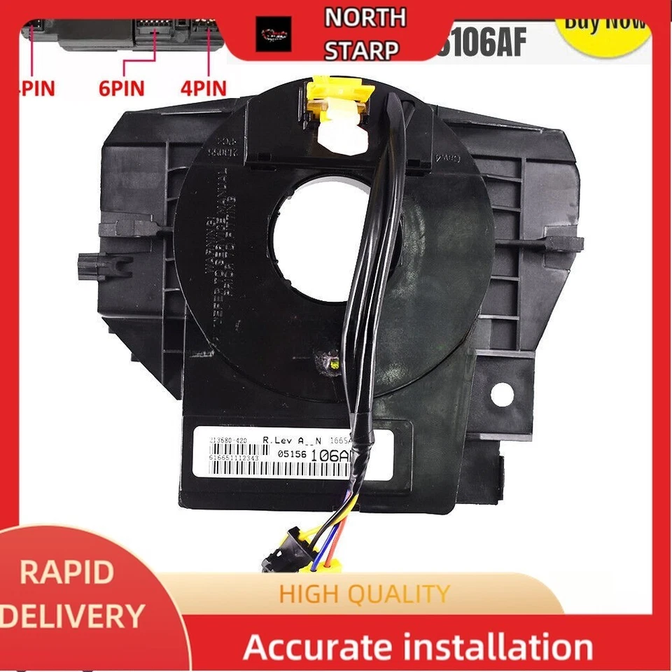 Muelle de reloj del volante con sensor de ángulo para Chrysler Dodge Jeep 5156106AF/AD Foto 1 de 4