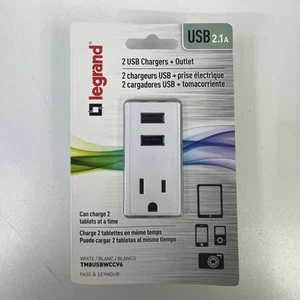 Legrand 2 2.1A Caricatore USB e Presa 15A Combo TM8USBWCCV6 - Foto 1 di 2