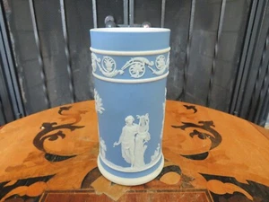 Antique Wedgwood Sky Blue Jasperware Apollo & Muses: Polymnia Spill Vase - Picture 1 of 9