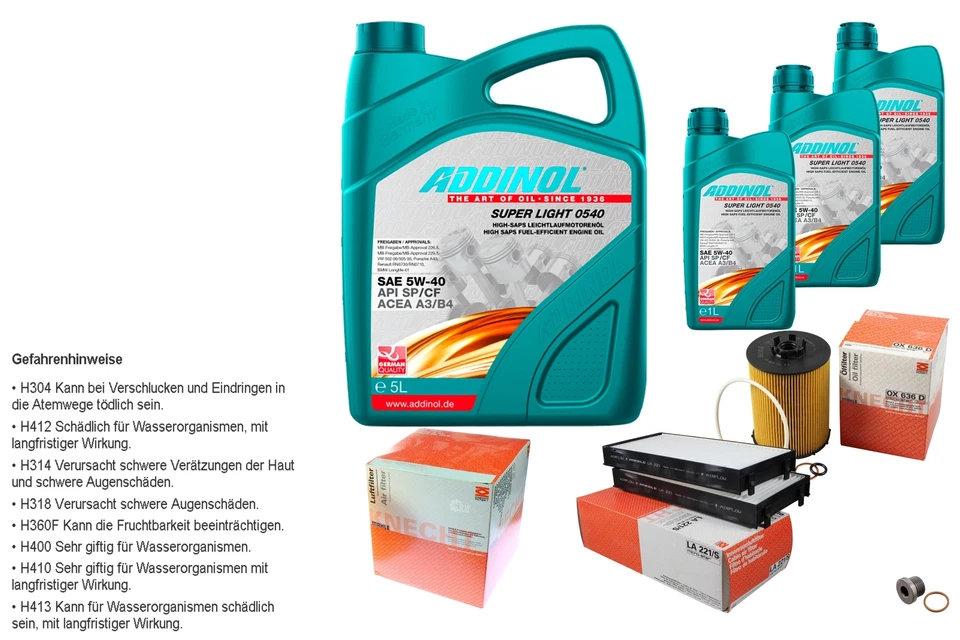 MAHLE Inspección Set 8L ADDINOL SUPER LIGHT 5W-40 Para BMW X5 E70 4.8I XDRIVE - Imagen 1 de 1