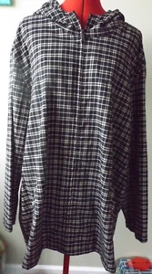 NWOT New 3X NORTON STUDIO Black Tan Plaid Long Sleeves Hooded Pockets Jacket - Picture 1 of 7
