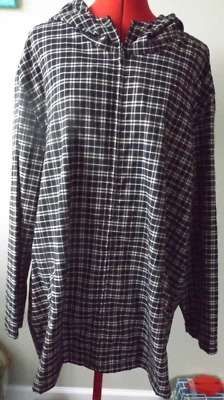 NWOT New 3X NORTON STUDIO Black Tan Plaid Long Sleeves Hooded Pockets Jacket - Image 1 of 4