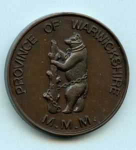 PROVINCE OF WARWICKSHIRE LODGE FREIMAURER PENNY MARKE - Bild 1 von 2