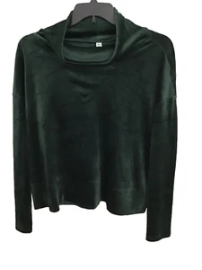RBX Active Women's High Neck Super Soft Velour Long Sleeve Pullover XL Green NWT - Picture 1 of 5