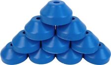 (10) 45rpm Record Adapters - New Blue Plastic Dome Inserts for 7" Vinyl 07MRDABL