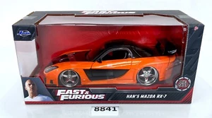 Jada Die-Cast Fast & Furious HAN's Mazda RX-7 orange und schwarz Maßstab 1:24 NEU - Bild 1 von 10