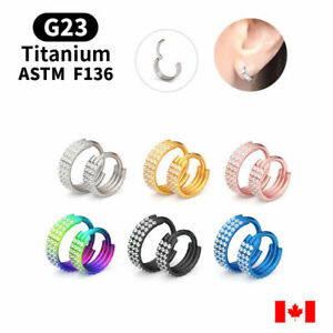 1PC trend G23 Titanium Hinged seamless Three rows CZ Segment septum Ring Earring
