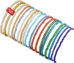 18Pcs Colorful Bohemia Seed Beaded Bracelets Handmade Adjustable Stackable Rainb - Picture 1 of 13