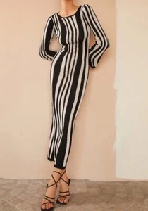 Maxi Vestido Commense Leisure Zebrataur Manga Larga Talla S Pequeño - Imagen 1 de 12