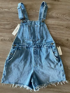 Rollas Original Blue Short Overall in Mid Vintage Cut-Off High Rise Size 10/M - Picture 1 of 22